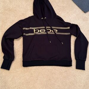 Bebe Sport Black Hoodie with Gold Details